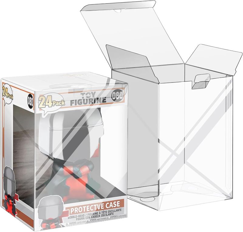 Photo 1 of 100 Pack Protectors Case Compatible with Funko- 4" Inch Pop Vinyl Figures, Crystal Clear Protectors, Heavy Duty Display Box w/ Protective Film & Locking Tab