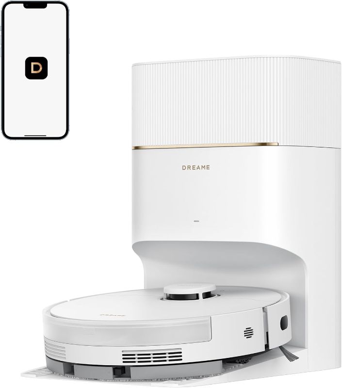 Photo 1 of DREAME D20 Pro Plus Robot Vacuum, 13,000Pa Suction, DuoBrush for Pet Hair, Corner Cleaning, Self Emptying, LDS Navigation Laser Avoidance, Vacuum Mop, Hard Floors&Carpets, 5,200mAh Battery White
