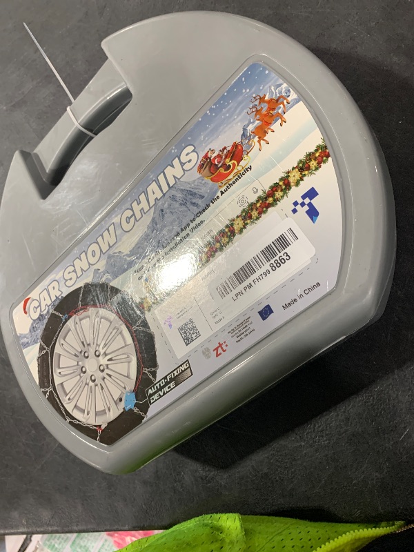 Photo 1 of Snow-Chains Auto Fixing 1 Min Quick Fit Easy Installation Tire-Chains, Christmas Gifts for Safety, Universal Emergency Tire Traction Chain for Passenger Car and SUV - Set of 2 (XM-90)