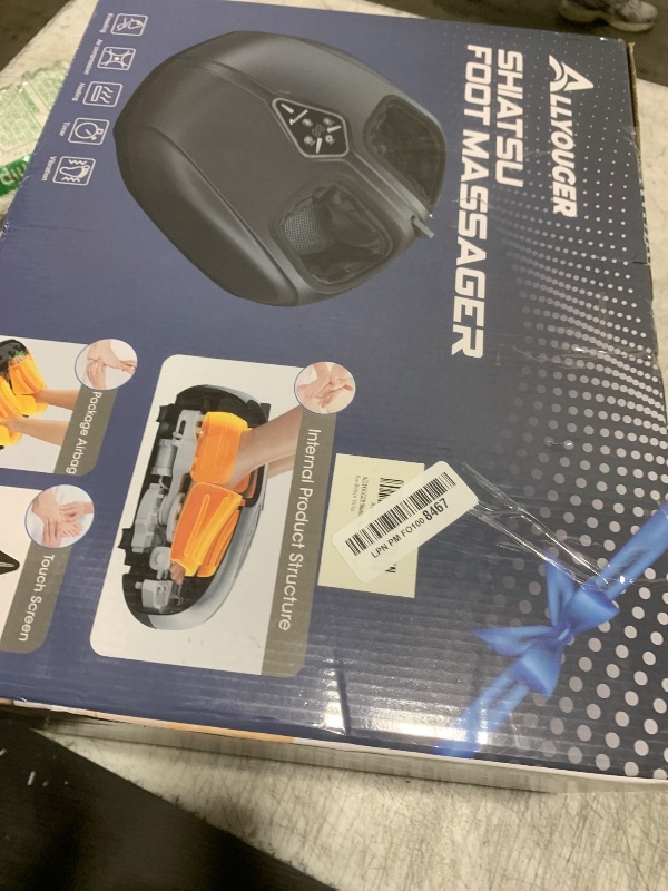Photo 1 of ALLYOUGER Shiatsu Foot Massager with Heat,Vibration,Air Compression and Deep Kneading for Plantar Fasciitis, Neuropathy,Improve Foot Wellness,Christmas Gifts for Women & Men?Black?