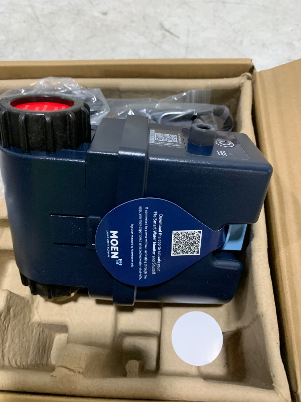 Photo 1 of Moen Flo Smart Water Monitor and Automatic Shutoff Sensor, Wi-Fi Water Leak Detector for 3/4-Inch Diameter Pipe, 900-001