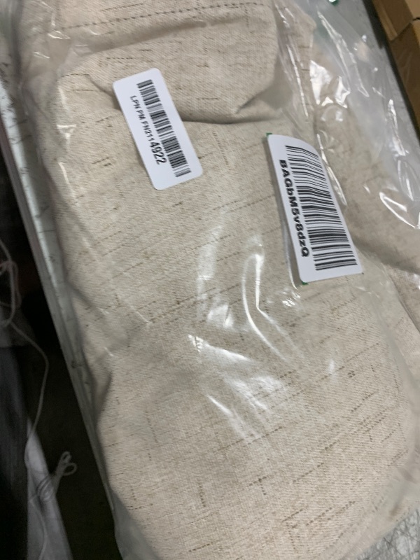 Photo 1 of KOUFALL 52x86 Inches Long Light Tan Back Tab Linen Blackout Curtains