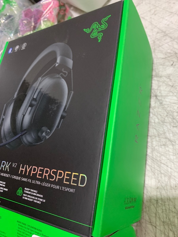 Photo 1 of Razer BlackShark V2 HyperSpeed Wireless Gaming Headset: 2.4GHz, Bluetooth or USB - THX Spatial Audio - Titanium 50mm Drivers - 70 Hr Battery - for Xbox Series X, Series S, PS5, PC, Switch 2 - Black