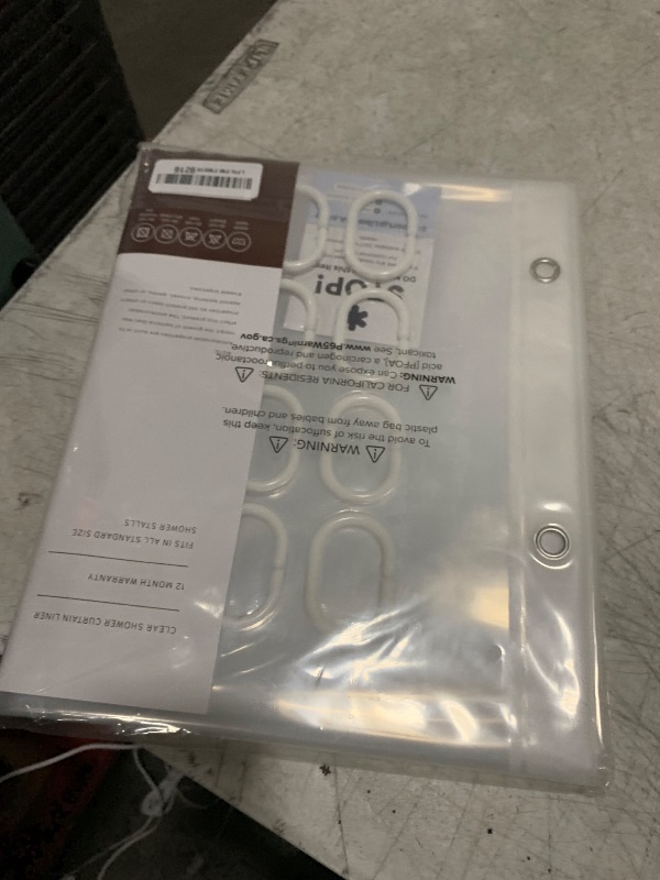 Photo 1 of LiBa Bathroom Shower Curtain - Waterproof Plastic Shower Curtain Premium PEVA Non-Toxic with Rust Proof Grommets 10G Heavy Duty Bathroom Accessories 72x72