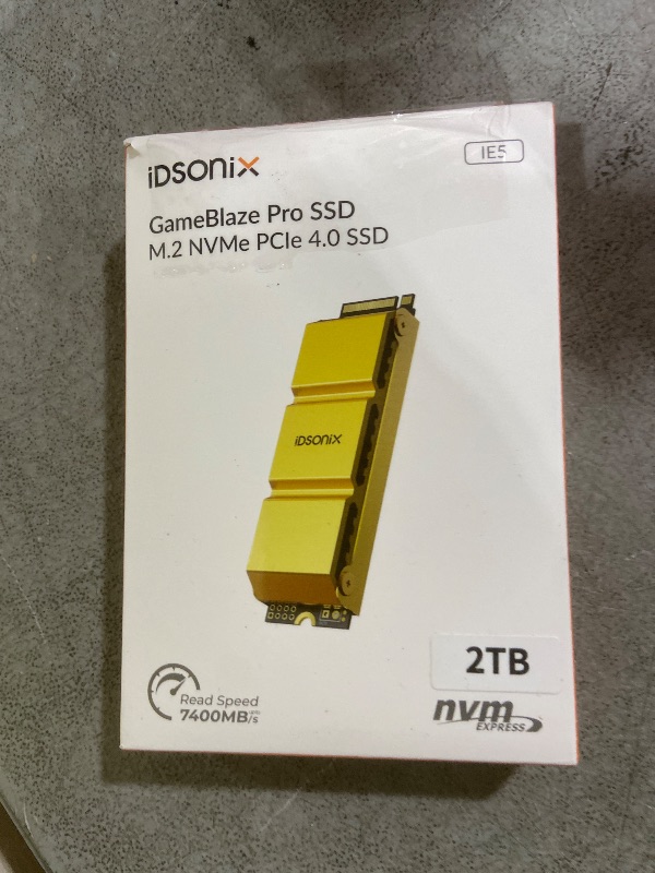 Photo 1 of iDsonix 2TB NVMe M.2 SSD for PS5 with Heatsink, PCIe 4.0 Internal Solid State Drive, Up to 7400 MB/s, Suitable for PlayStation 5 Memory Expansion, for Gaming-IE5