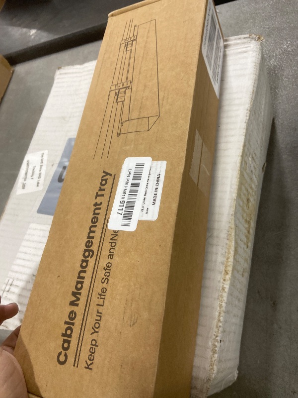Photo 1 of [Upgraded] 28.4" Under Desk Cable Management Tray, Orapoke Cable Management Under Desk No Drill, Large Fabric Cord Hider for Wire Organization, Cord Organizer Supports Up to 30lbs for Office, Home
