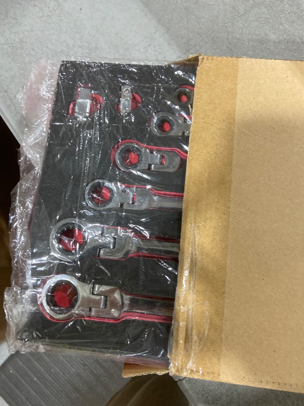 Photo 1 of BULLTOOLS 6-Piece Flex-Head Extra Long Ratcheting Wrenches Double Box End Chrome Vanadium Steel 72-Tooth Wrench Set with Metric 8mm - 19mm