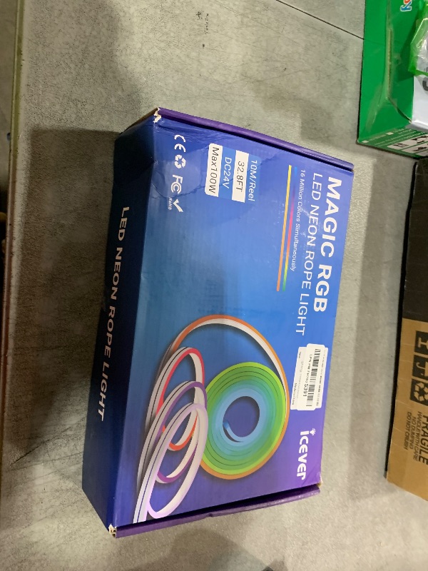 Photo 1 of icever 65.6FT 20M Addressable Neon Rope Light, WS2811 RGB LED Chasing Digital Strip Lights MagicRGB Waterproof Silicone Rope Music Sync DIY Design APP Control Dream Color for Gaming Room Wall Decor