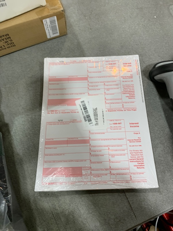 Photo 1 of 1099 INT Tax Forms 2025 Interest Income Set, 4 Part 25 Pack, Great for QuickBooks and Accounting Software 25 Laser Form Sets for Interest Income, 1099-INT 2025