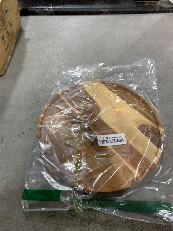 Photo 1 of 11.5 Inches Candle Holder Tray Home Decor, Round Wood Tray for Coffee Table, Small Wooden Serving Decorative Trays for Home