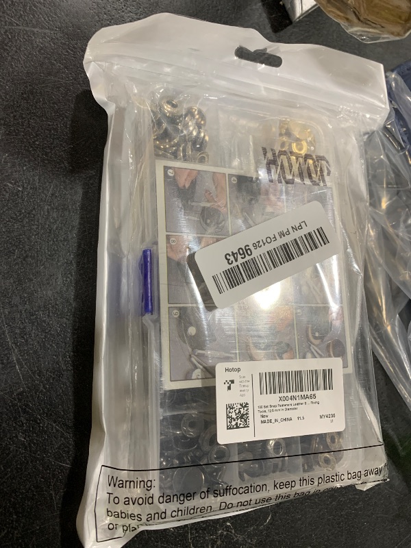 Photo 1 of 100 Set Snap Fasteners Leather Snaps Button Kit Press Studs with 4 Pieces Fixing Tools, 12.5 mm in Diameter