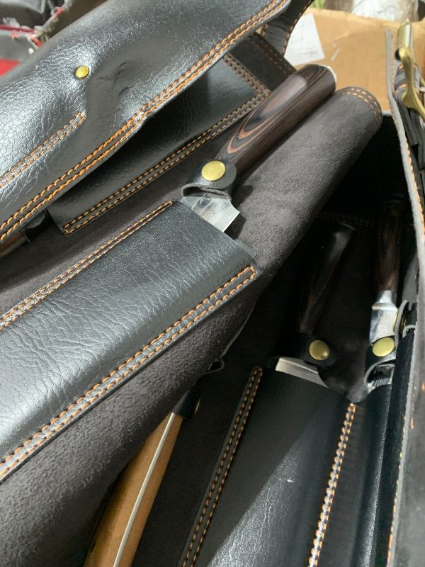 Photo 1 of HOSHANHO Butcher Knife Set, Hand Forged Butcher Chef Knife Set with Roll Bag, Sharp Meat Cleaver Knife & Bone Chopper Knives & Fillet Knives for Home & Camping & BBQ Gift for Men