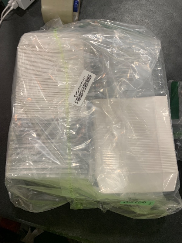 Photo 1 of 100 Pack Charcuterie Boxes with Clear Lids,5.5"×4.9"×2.4" Disposable Square Food Containers,Dessert Boxes,Paper Bakery Boxes with Cover for Sandwich, Cookies, Sushi, Cake Slice, Strawberries (white)