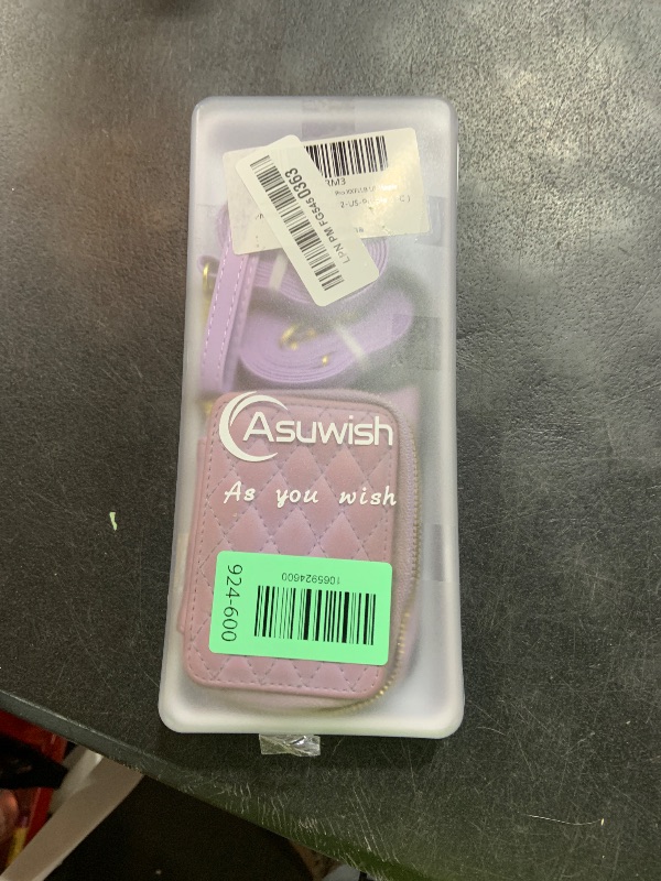 Photo 1 of *ZIPPER DAMAGED** Asuwish Phone Case for iPhone 17 Pro 6.3 inch Wallet Cell Cover with Tempered Glass Screen Protector Wrist Crossbody Strap Stand RFID Blocking Credit Card Holder i Phone17 i17 17Pro Women Girls Purple