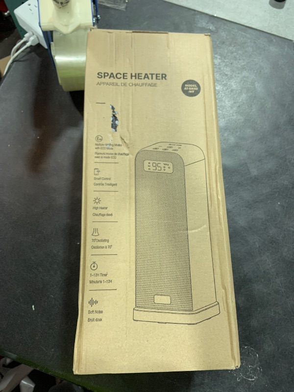 Photo 1 of Minthouz Space Heater - 1500W PTC Ceramic Tower Heaters for Indoor Use with Adjustable Thermostat, Timer and Remote Control, Quick 1s Heat-up 70° Oscillation Electric Heater for Office, Bedroom, Room