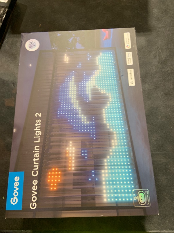 Photo 1 of Govee Curtain Lights 2, Smart LED Curtain Light with DIY GIF AIGC, 1560 LEDs, RGBIC Color Changing Holiday Lights for Bedroom Window New Year Dynamic Decor, Outdoor IP65 Waterproof, 14.8×6.6ft
