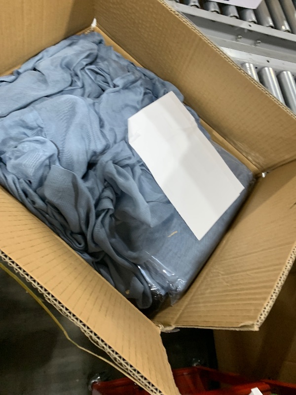 Photo 1 of Showgeous Dusty Blue Ceiling Drapes 6 Panels 5ftx20ft Wedding Ceiling Drapes Wedding Arch Draping Fabric Cheesecloth Curtain for Party Ceremony Stage Event Decoration