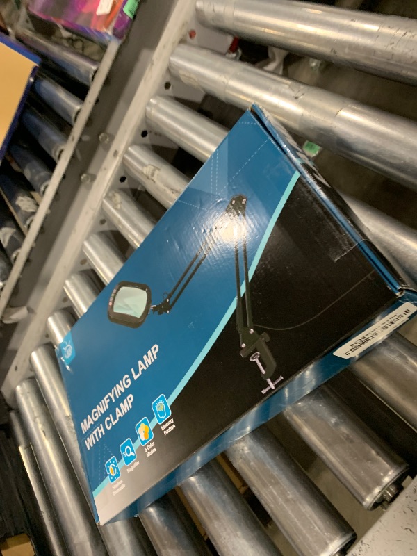 Photo 1 of 10X Large Magnifying Glass with Light and Clamp, Real Glass, 5 Color Modes, Stepless Dimmable, Lighted Magnifier with Stand Hands Free, LED Swing Arm Desk Lamp for Close Work, Craft, Reading, Painting