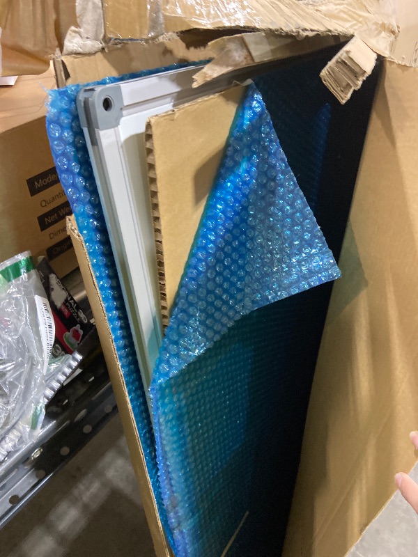 Photo 1 of WHITEBOARD HAS MAJOR DAMAGE********* Lockways Large Dry Erase Board 72 x 48 Inch, Magnetic White Board for Wall, Aluminium Frame Whiteboard with Marker Tray for Office & School