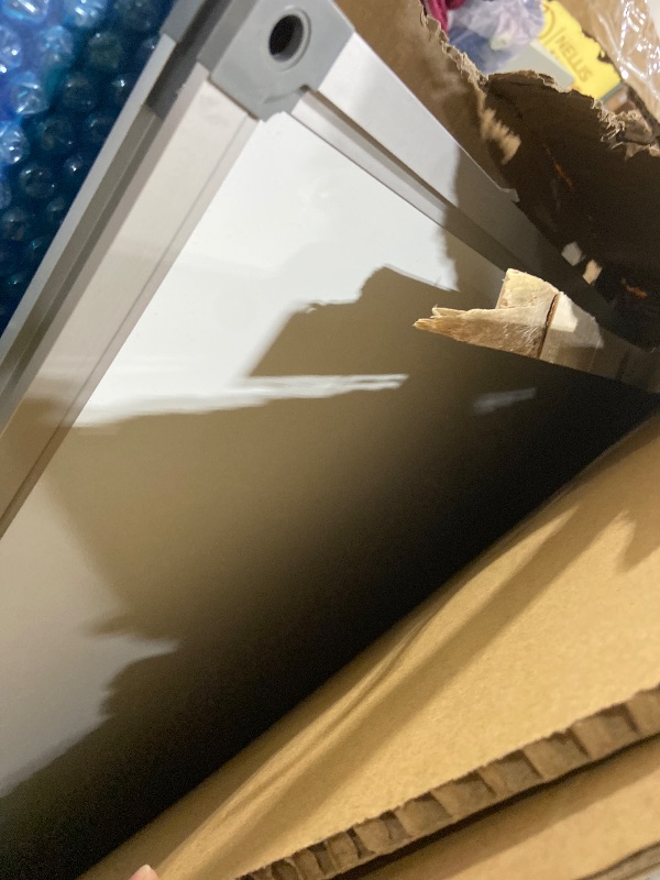 Photo 1 of WHITEBOARD HAS MAJOR DAMAGE********* Lockways Large Dry Erase Board 72 x 48 Inch, Magnetic White Board for Wall, Aluminium Frame Whiteboard with Marker Tray for Office & School