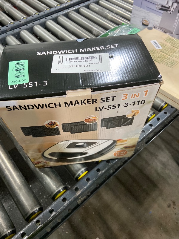 Photo 1 of 3-in-1 Mini Sandwich Maker with Non-Stick Plates, Electric Waffle Maker, Mini Donut Maker, Breakfast Sandwich Maker Press with Removable Plates, Compact Design & Adjustable Temperature Knob