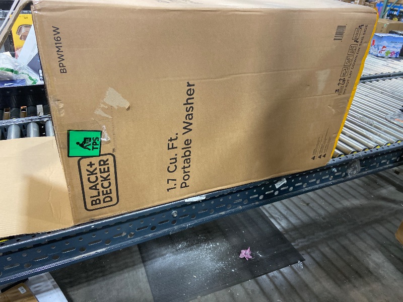 Photo 1 of BLACK+DECKER Small Portable Washer, Washing Machine for Household Use, Portable Washer 1.7 cu.Ft with 8 Cycles, Transparent Lid & LED Display