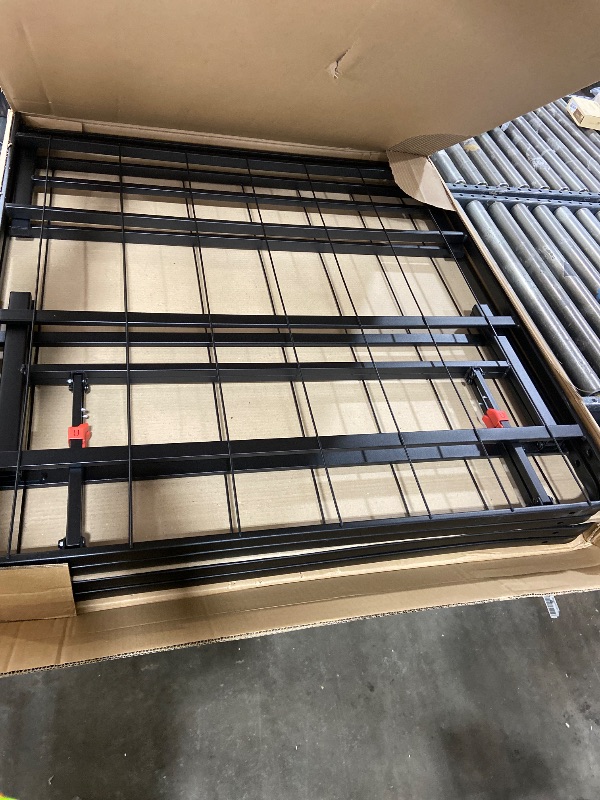 Photo 1 of Amazon Basics Bed Frame with Storage, Foldable Metal Platform, Sturdy Steel, No Box Spring Needed, 14 inches High, Tool-Free Setup, King Size, Black