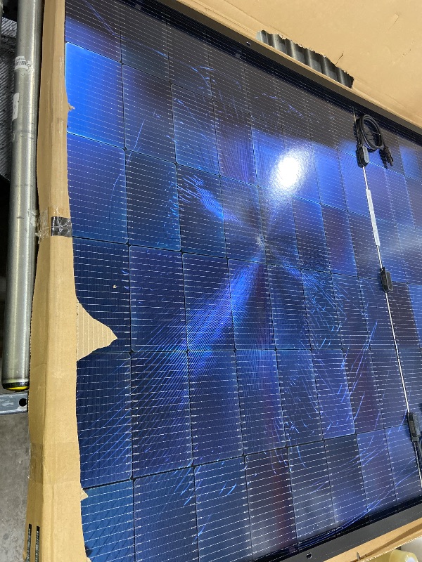 Photo 1 of FOR PARTS ONLY - 2PCS 445 Watt Total 890W Solar Panels 12/24Volt Bifacial Solar Panel kit High Efficiency for RooftopPortable Power Station Farm Yacht and Other OffGrid Applications