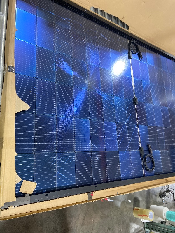 Photo 1 of FOR PARTS ONLY - 2PCS 445 Watt Total 890W Solar Panels 12/24Volt Bifacial Solar Panel kit High Efficiency for RooftopPortable Power Station Farm Yacht and Other OffGrid Applications
