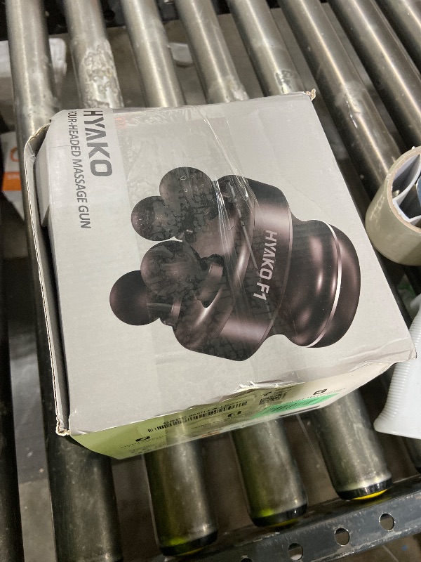 Photo 1 of HYAKO F1 4-Heads Handheld Electric Deep Tissue Body Massager – Portable Orbital Professional Muscle Massager Tool for Easing Shoulder and Back Tension and Chiropractic Tool for Myofascial Release