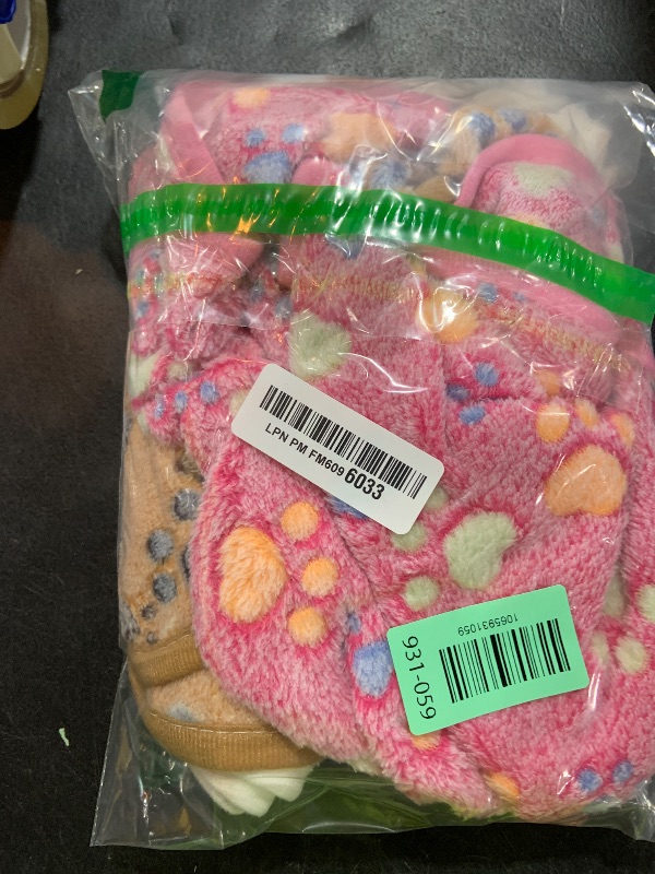 Photo 1 of 1 Pack 3 Blankets Super Soft Fluffy Premium Fleece Pet Blanket Flannel Paw Printed Throw for Dog Puppy Cat (Small 23x16'', Brown, Pink, White)