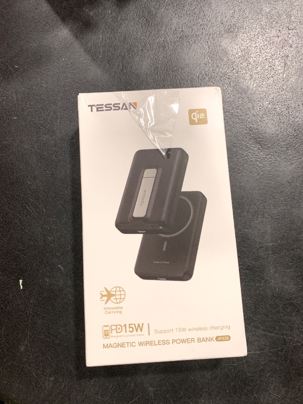 Photo 1 of TESSAN Magnetic Portable Charger Travel Essentials, Qi2 Certified, 10,000mAh Wireless Power Bank Battery Pack PD22.5W for Magsafe Fast Charging, Compatible with iPhone 17/16/15/14, Samsung, AirPods