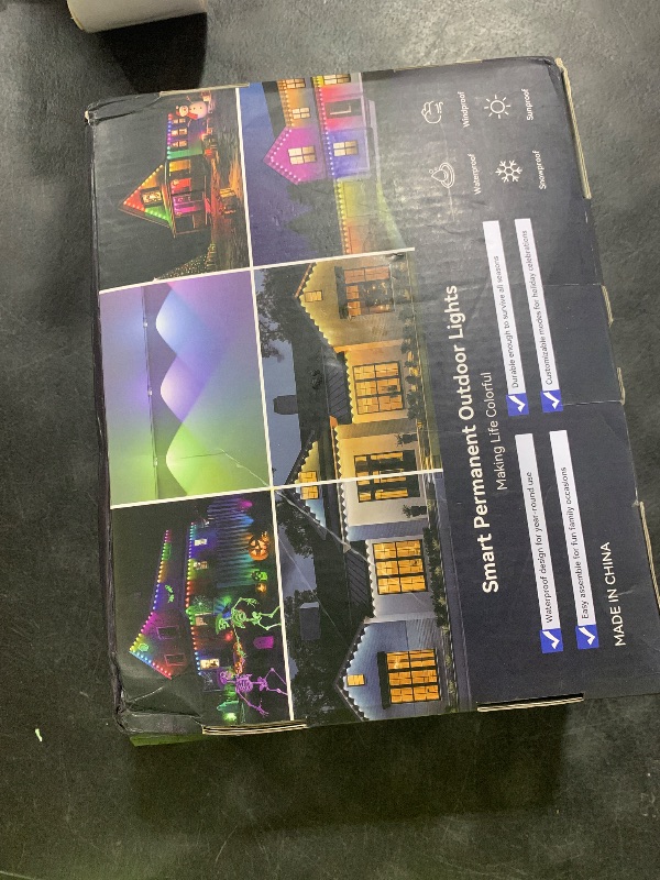 Photo 1 of 200FT Permanent Outdoor Lights Pro with Dual Lens, 100 IC+RGBCW LED Smart Waterproof Eaves Lights, Halloween Christmas Permanent Light with 48 Scenes Mode for All Holiday Decor Party Daily Lighting