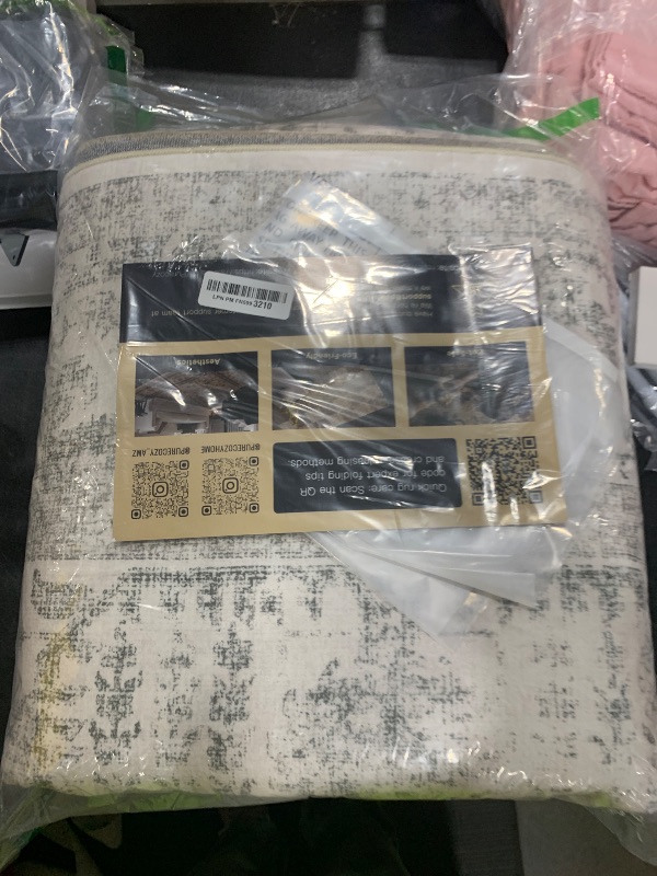 Photo 1 of PureCozy Gray Area Rug 6x9 Machine Washable Vintage Living Room Distressed Non Slip Carpet Traditional Indoor Bedroom Grey Retro Floral Accent Throw Large Rug for Office Kitchen Dining Room