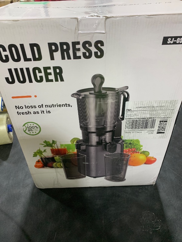 Photo 1 of Juicer Machines with 5.8" Large Feed Chute, Cold Press Juicer for Whole Vegetables and Fruits 400W, Slow Masticating juicer Easy to Clean Juice Extractor Machine High Juice Yield