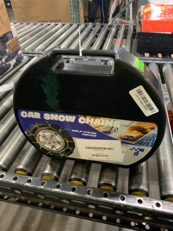 Photo 1 of Snow-Chains Auto Fixing 1 Min Quick Fit Easy Installation Tire-Chains, Portable Reusable Universal Emergency Tire Traction Chain for Passenger Car, Pickup Trucks and SUV - Set of 2 (HKN-140)