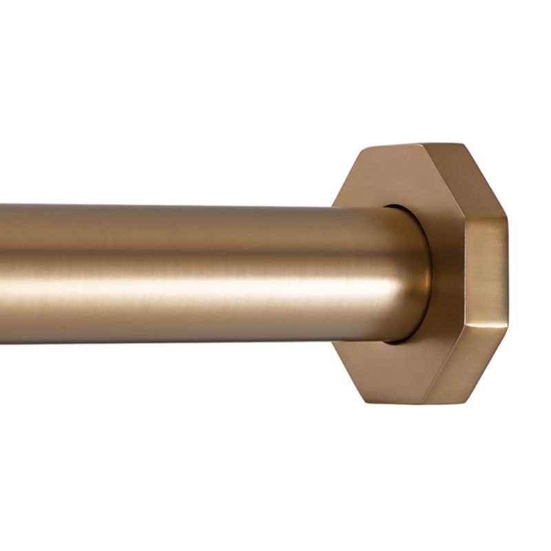 Photo 1 of Ivilon Tension Curtain Rod - Hexagonal Spring Tension Rod for Windows or Shower, 24 to 36 Inch, Warm Gold