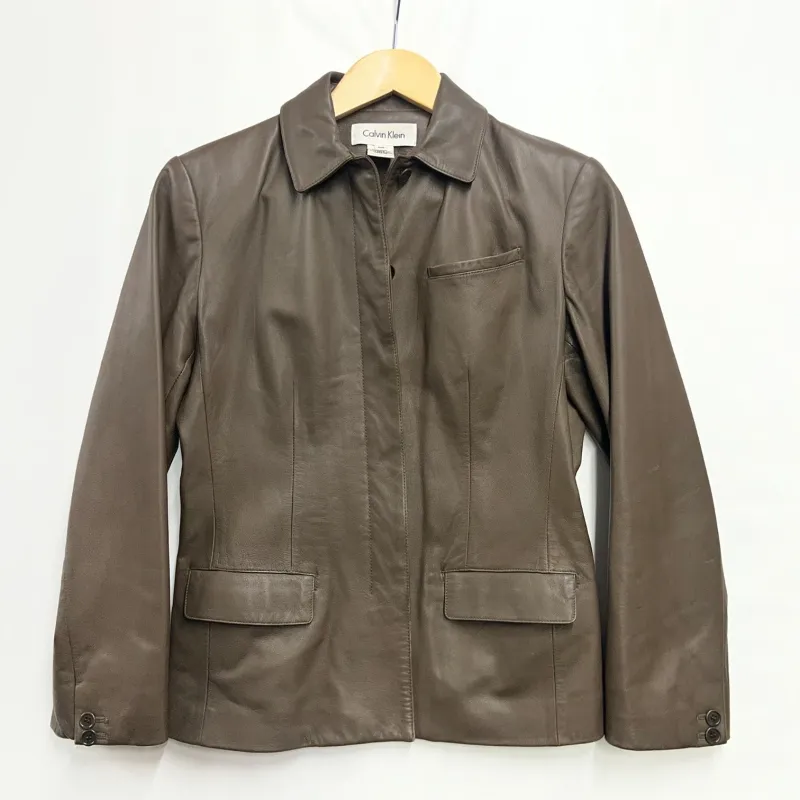 Photo 1 of Calvin Klein Women's Leather button up Front, Green ,L