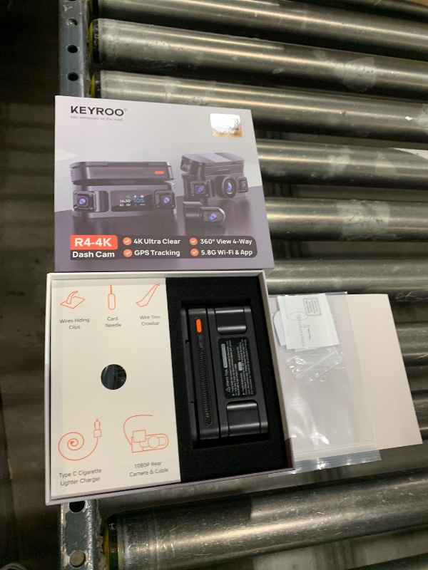 Photo 1 of KEYROO 360° View 4K 4 Channel Dash Cam Front and Rear Inside Left Right, Built-in GPS, 5.8GHz WiFi, Car Dash Camera for Cars with App Connect, Support Parking Mode, G-Sensor, Free 128GB Card
