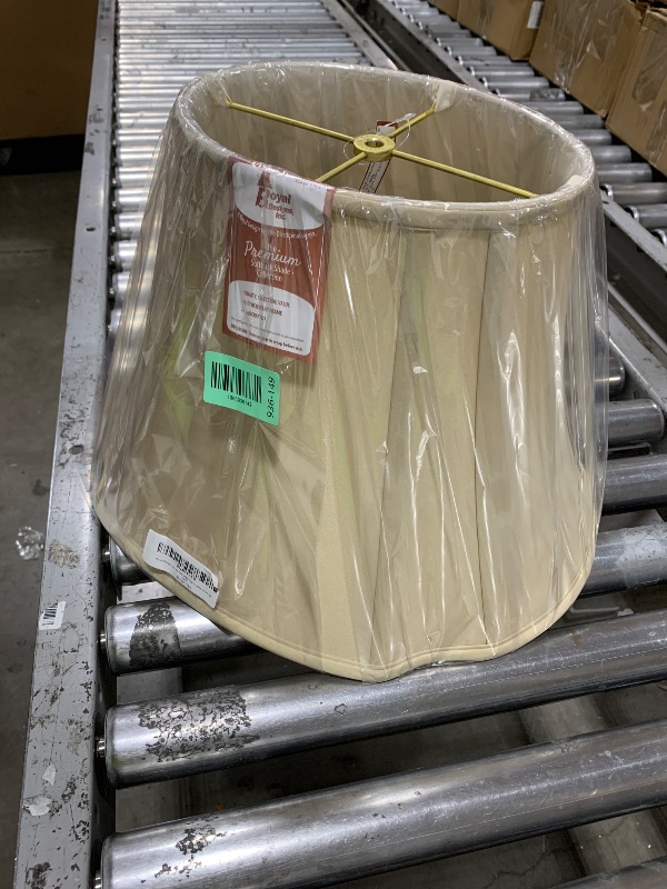 Photo 1 of Royal Designs, Inc. BS-709-17BG Oval Inverted Corner Basic Lamp Shade, (7.75x10) x (14.75x17) x 11.75, Beige