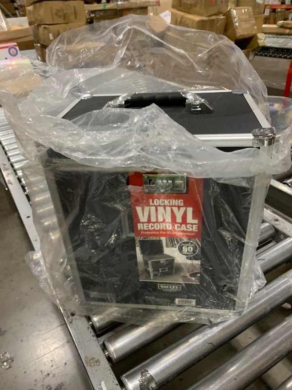 Photo 1 of Vaultz Vinyl Record Storage Box - Locking 50 Album Holder & Organizer - Great Alternative to Flimsy LP Crate - 14.4 x 13.4 x 9.6 Inches - Black
