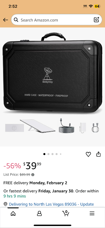 Photo 1 of Bosynoy Carrying Case Compatible with Starlink Gen 3, Shockproof Satellite Dishes Case with Custom Fit Interior for Accessories, Water-resistant Travel Bag with Security Lock for RV and Camping, Blac