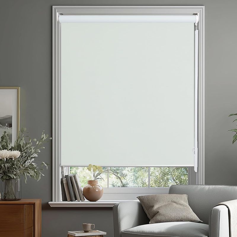 Photo 1 of Allbright 100% Blackout Cordless Roller Shades for Windows, Thermal Insulated UV Protection, Window Roller Blinds for Home, Office, Bedroom, Door, 36" W x 72" H, Grey
