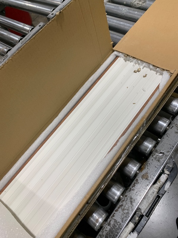 Photo 1 of Art3d Slat Wall Panels, WPC Soundproof 3D Wall Paneling for Interior Wall Decor, TV Background, 8-Pack 96 x 6 in. Teak