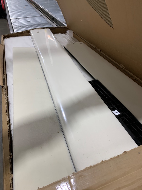 Photo 1 of Sismplly Queen Bed Frame with Headboard,Bed Frame Queen Size Vertical Channel Tufted Wingback No Box Spring Needed, Mattress Foundation, Easy Assembly, Beige