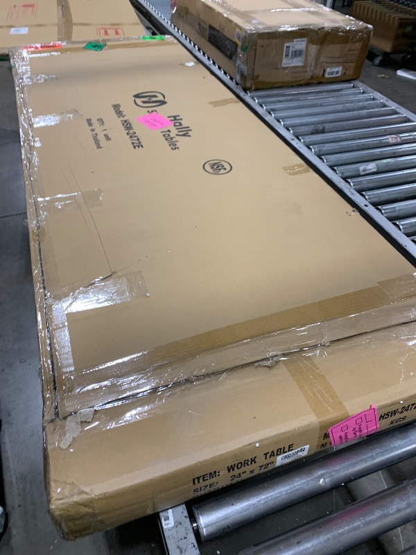 Photo 1 of Hally Stainless Steel Table for Prep & Work 24 x 72 Inches, NSF Commercial Heavy Duty Table with Undershelf and Galvanized Legs for Restaurant, Home and Hotel