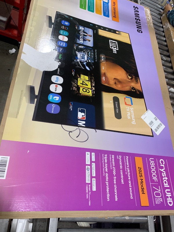 Photo 1 of Samsung 70-Inch Class Crystal UHD U8000F 4K Smart TV (2025 Model) Endless Free Content, Crystal Processor 4K, MetalStream Design, Knox Security, Alexa Built-in