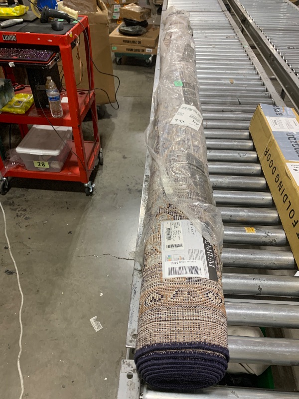 Photo 1 of Home Dynamix Premium Sakarya Traditional Medallion Border Area Rug, Navy Blue/Brown, 7'8"x10'7" Rectangle