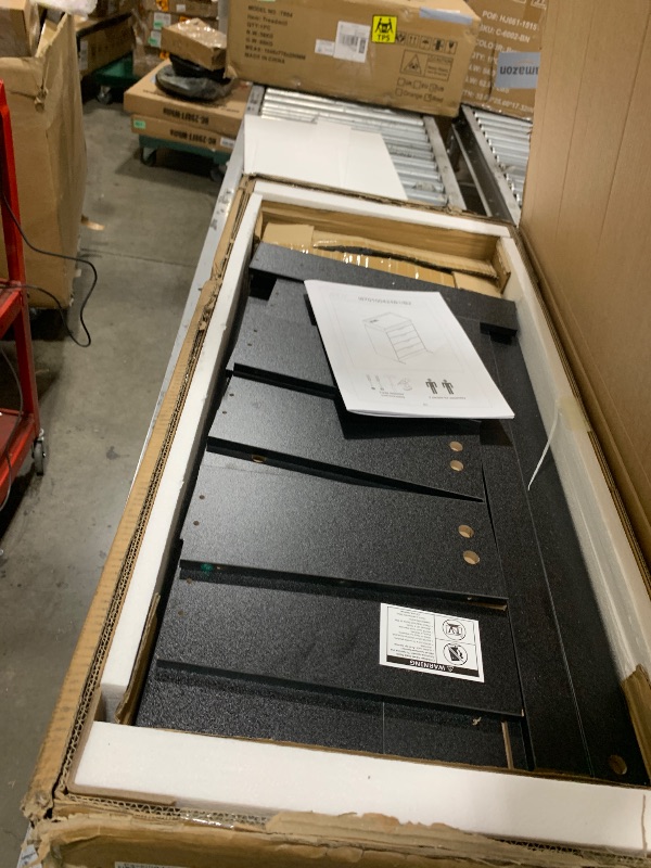 Photo 1 of WISDOMFUR Portable Cash Register Stand - Black Cash Wrap Checkout Desk with Drawer for Retail, Meetings, Reception & Events