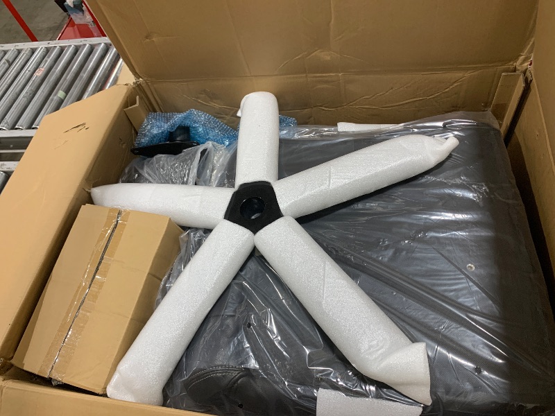 Photo 1 of *SELL FOR PARTS* EXCEBET Big and Tall Executive Office Chair with Footrest, 400LBS Capacity Ergonomic High-Back Desk Office Chair with Lumbar Support, Padded Armrests & Thick Cushion, Black PU Leather Chairs